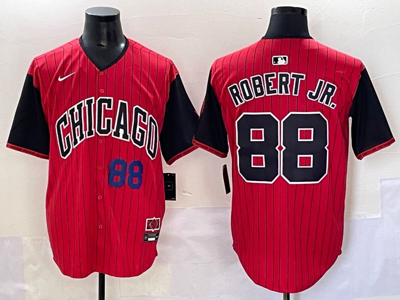 Men 2025 Chicago White Sox #88 Robert jr Red Joint Name Nike MLB Jersey style 102